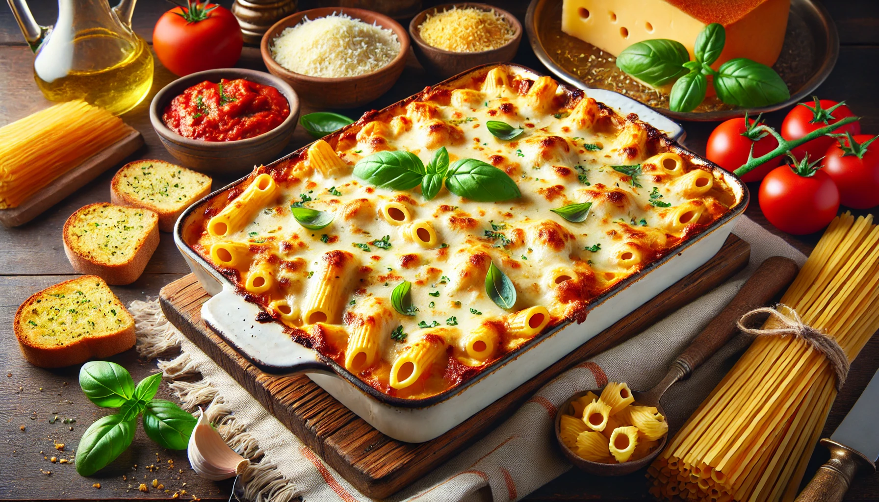 Three Cheese Baked Pasta Recipe