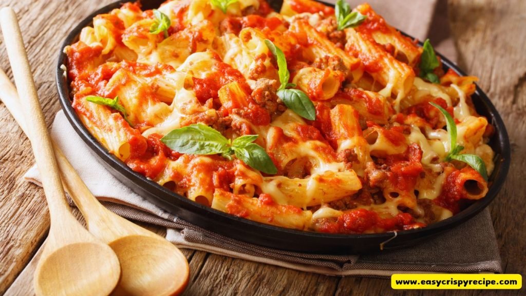 Three Cheese Baked Ziti With Italian Sausage Recipe