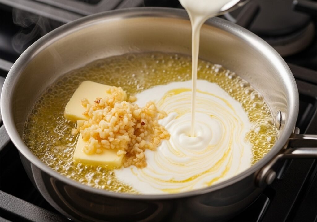 Make the Alfredo Sauce