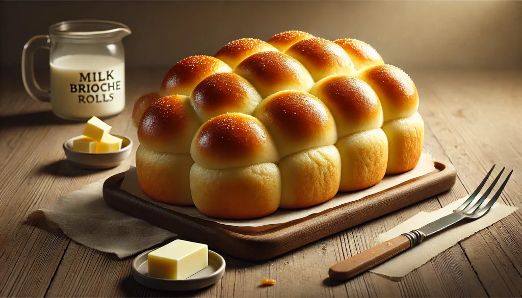 Soft Fluffy Milk Brioche Rolls Recipe