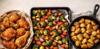 Crispy food made using oven, air fryer, and pan methods