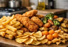 crispy golden food textures showing crunch and browning