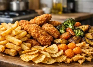 crispy golden food textures showing crunch and browning