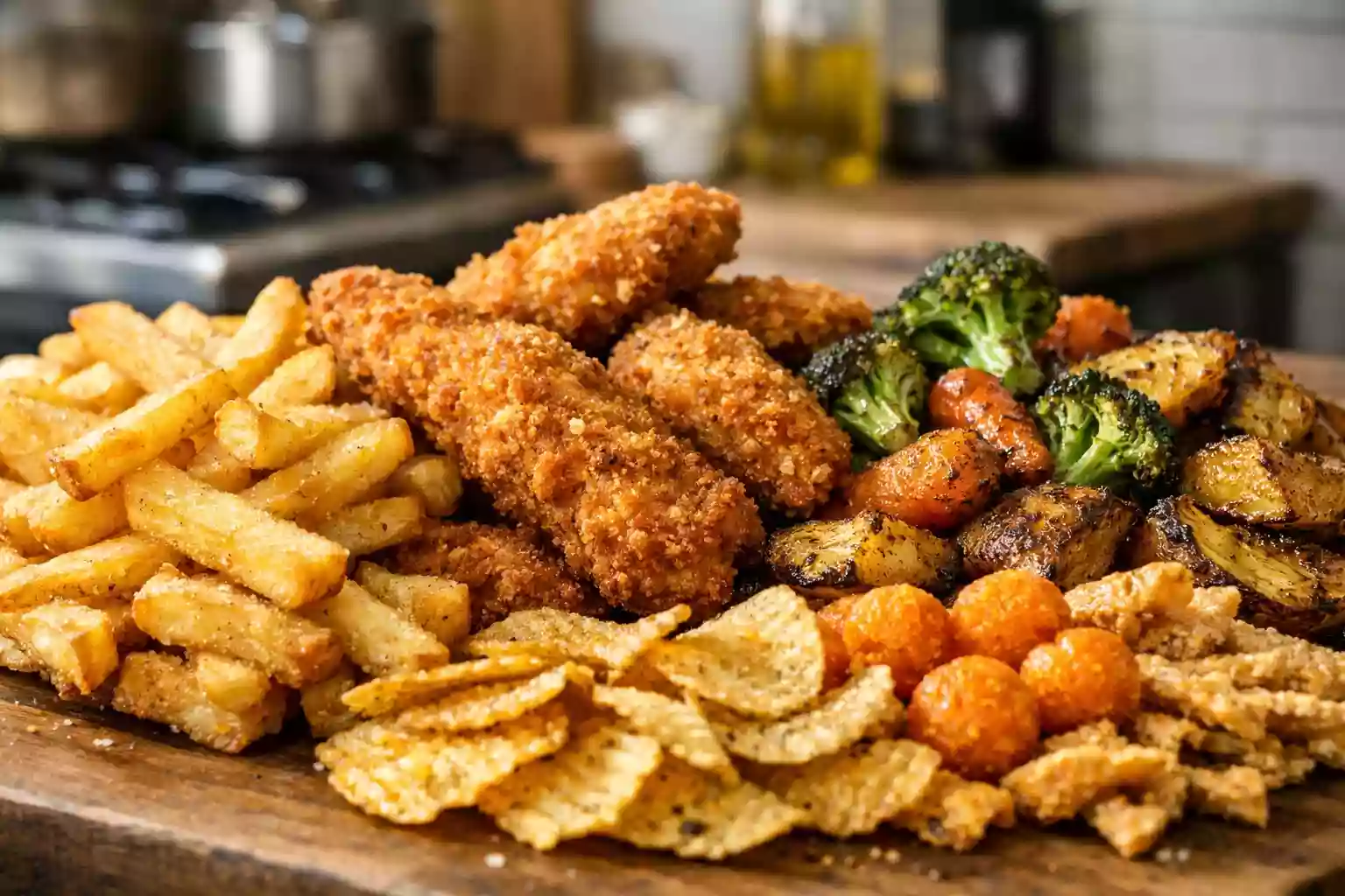 crispy golden food textures showing crunch and browning